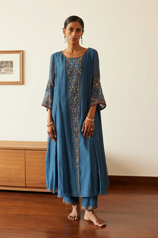 Blue adree kurta set