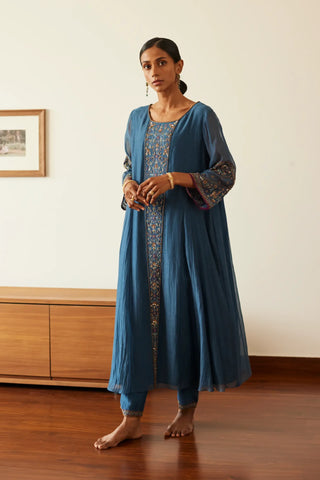 Blue adree kurta set