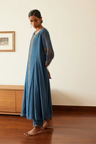 Blue adree kurta set