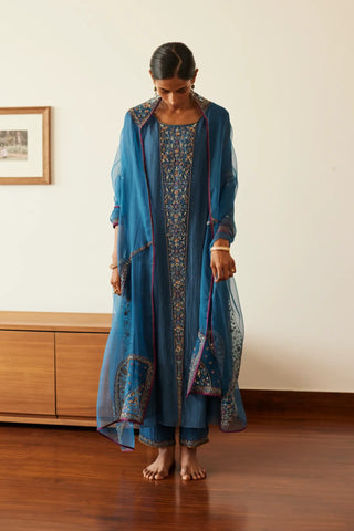 Blue adree kurta set