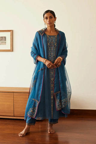 Blue adree kurta set