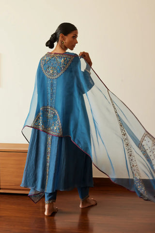 Blue adree kurta set