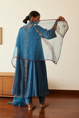 Blue adree kurta set