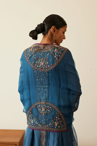 Blue adree kurta set