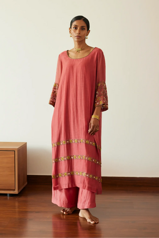 Pink rekha kurta set