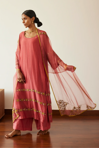 Pink rekha kurta set