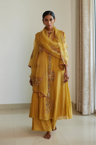 Yellow shashi kurta set