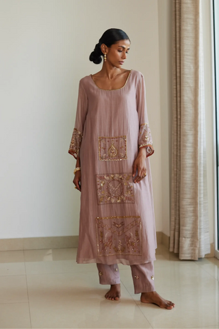 Gray akaari kurta set