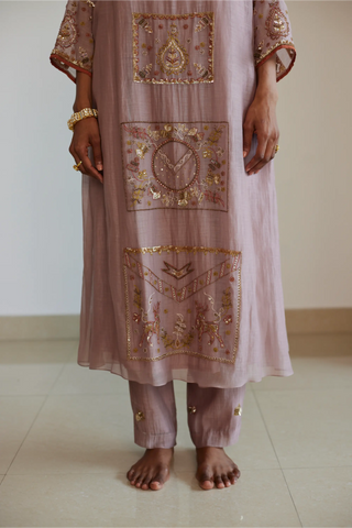 Gray akaari kurta set