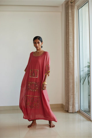 Pink akaari kaftan