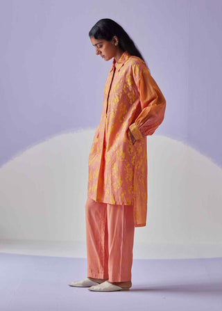 Coral printed tunic and trouser