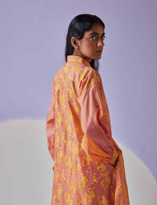 Coral printed tunic and trouser