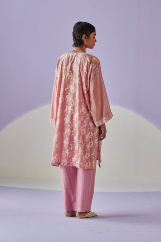 Rose pink antifit kurta set