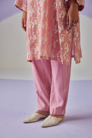 Rose pink antifit kurta set