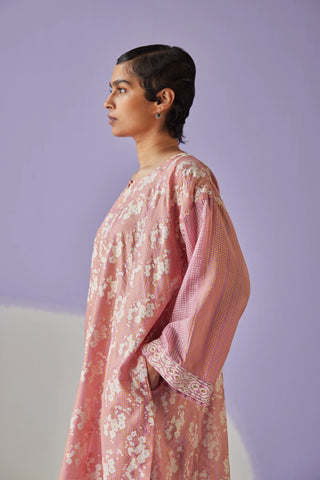 Rose pink antifit kurta set