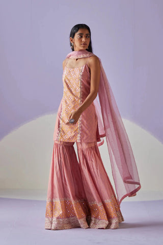 Rose pink sharara set