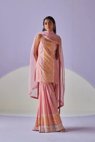 Rose pink sharara set