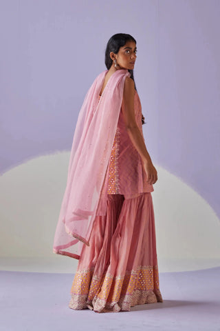 Rose pink sharara set