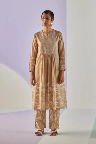 Gray yoke kurta set