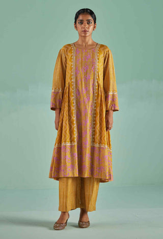 Ochre anti-fit kurta and trouser