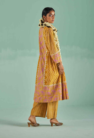 Ochre anti-fit kurta and trouser