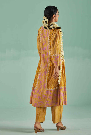 Ochre anti-fit kurta and trouser