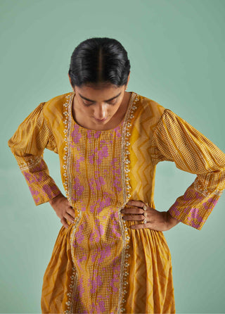 Ochre anti-fit kurta and trouser