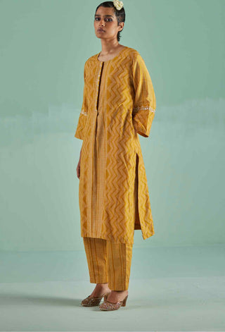 Ochre straight kurta and trouser