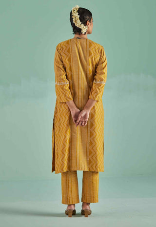 Ochre straight kurta and trouser