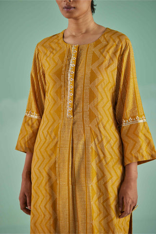 Ochre straight kurta and trouser