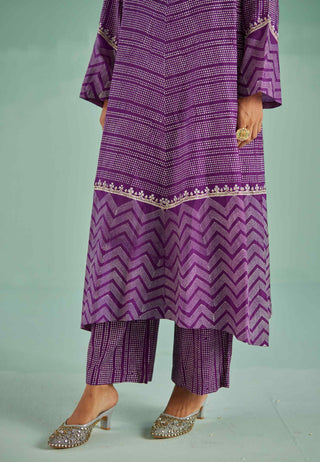 Purple a-line kurta and trouser