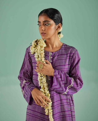 Purple a-line kurta and trouser