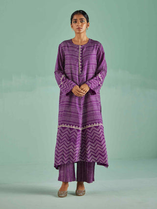 Purple a-line kurta and trouser