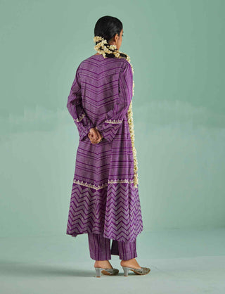 Purple a-line kurta and trouser