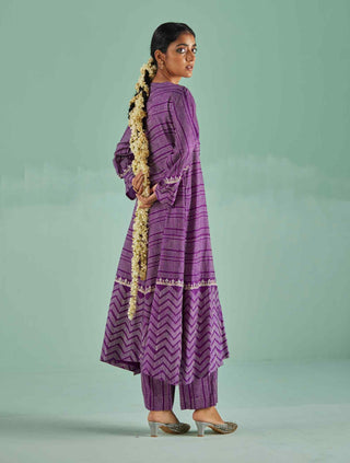 Purple a-line kurta and trouser