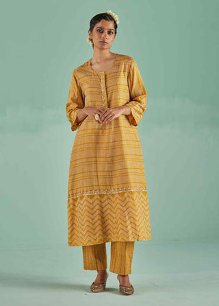 Ochre a-line kurta and trouser