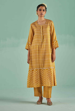 Ochre a-line kurta and trouser