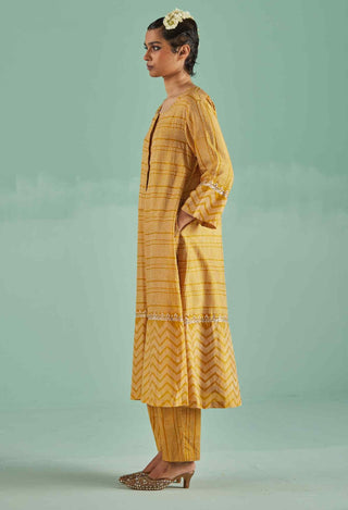 Ochre a-line kurta and trouser