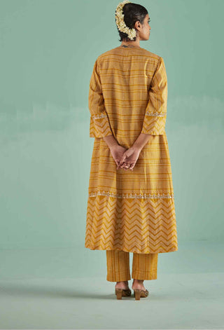 Ochre a-line kurta and trouser