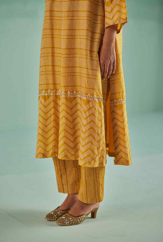 Ochre a-line kurta and trouser