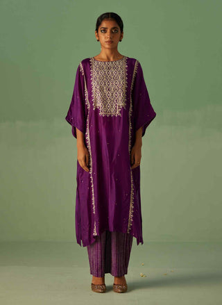 Purple yoke kaftan, inner and trouser