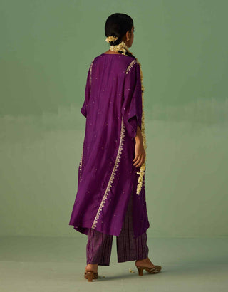 Purple yoke kaftan, inner and trouser