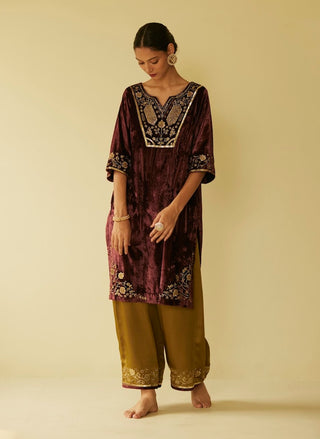 Purple meera kurta set