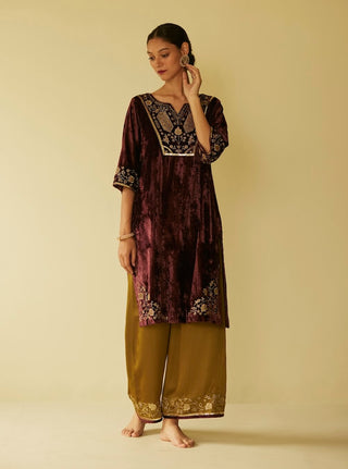 Purple meera kurta set