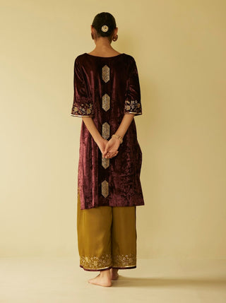 Purple meera kurta set