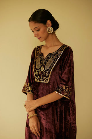 Purple meera kurta set