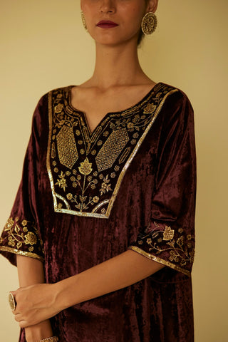 Purple meera kurta set