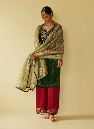 Green meera kurta set