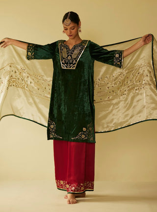 Green meera kurta set