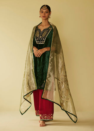 Green meera kurta set